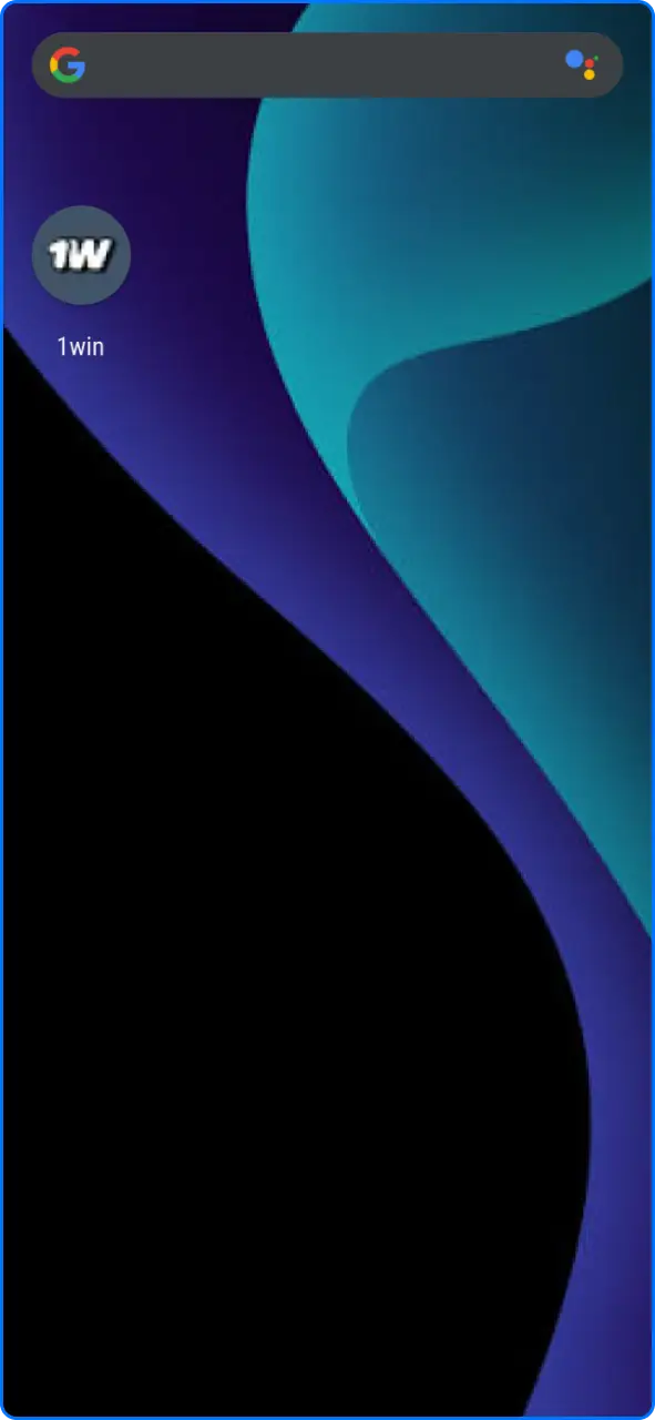 Pantalla de inicio e inicio de sesión en la app oficial de 1win Paraguay tras completar la instalación.
