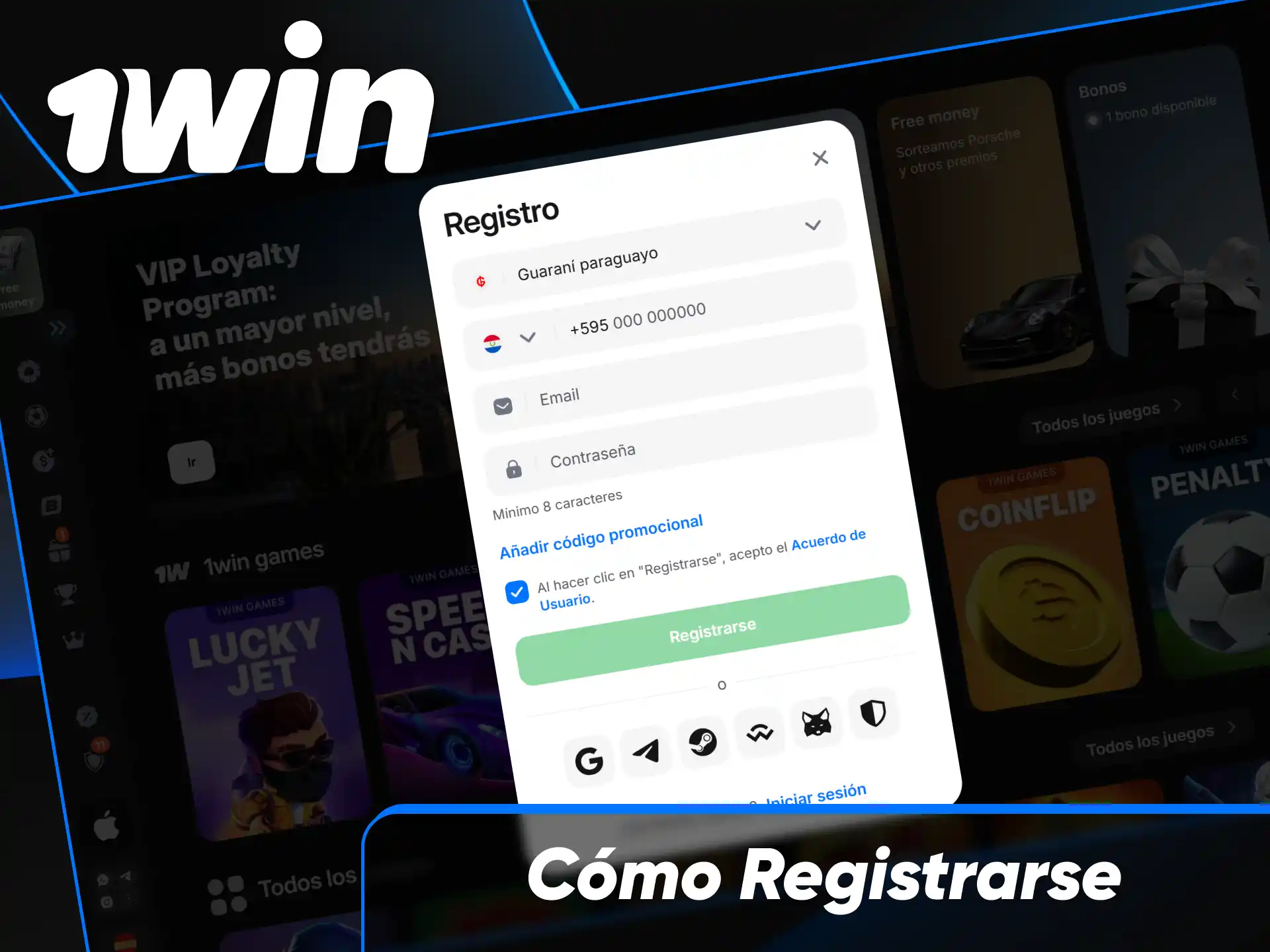 Pasos para completar el registro y comenzar a jugar desde la versión para computadora en 1win Paraguay.