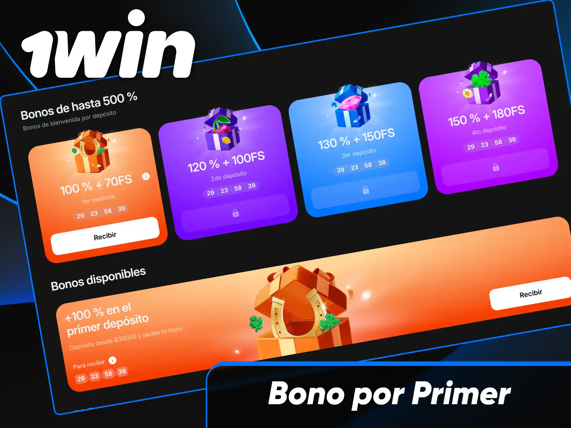 Promoción y bono por primer depósito dirigido a nuevos jugadores en 1win Paraguay.