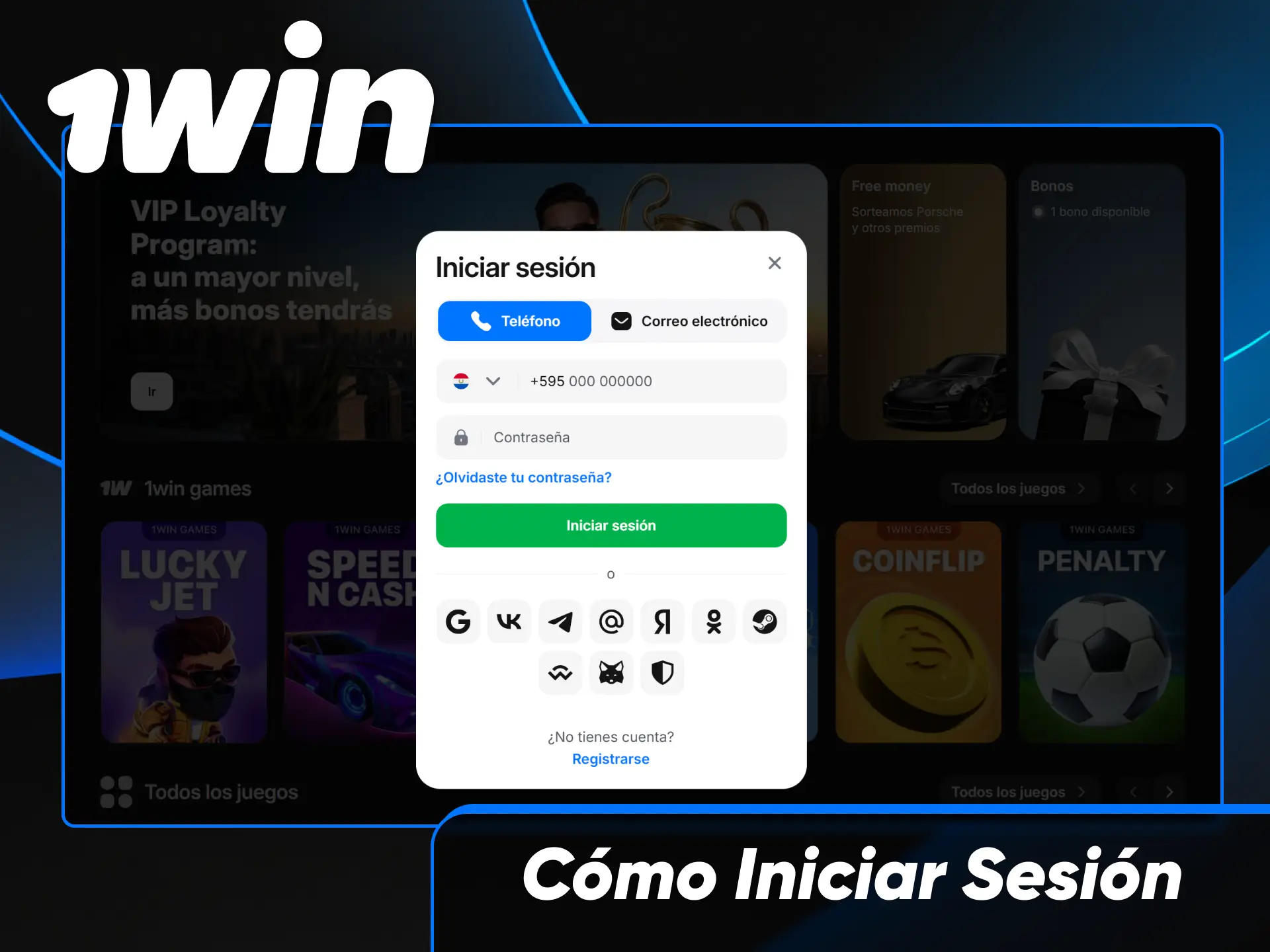 Paso a paso sobre cómo iniciar sesión en tu cuenta de 1win desde Paraguay.