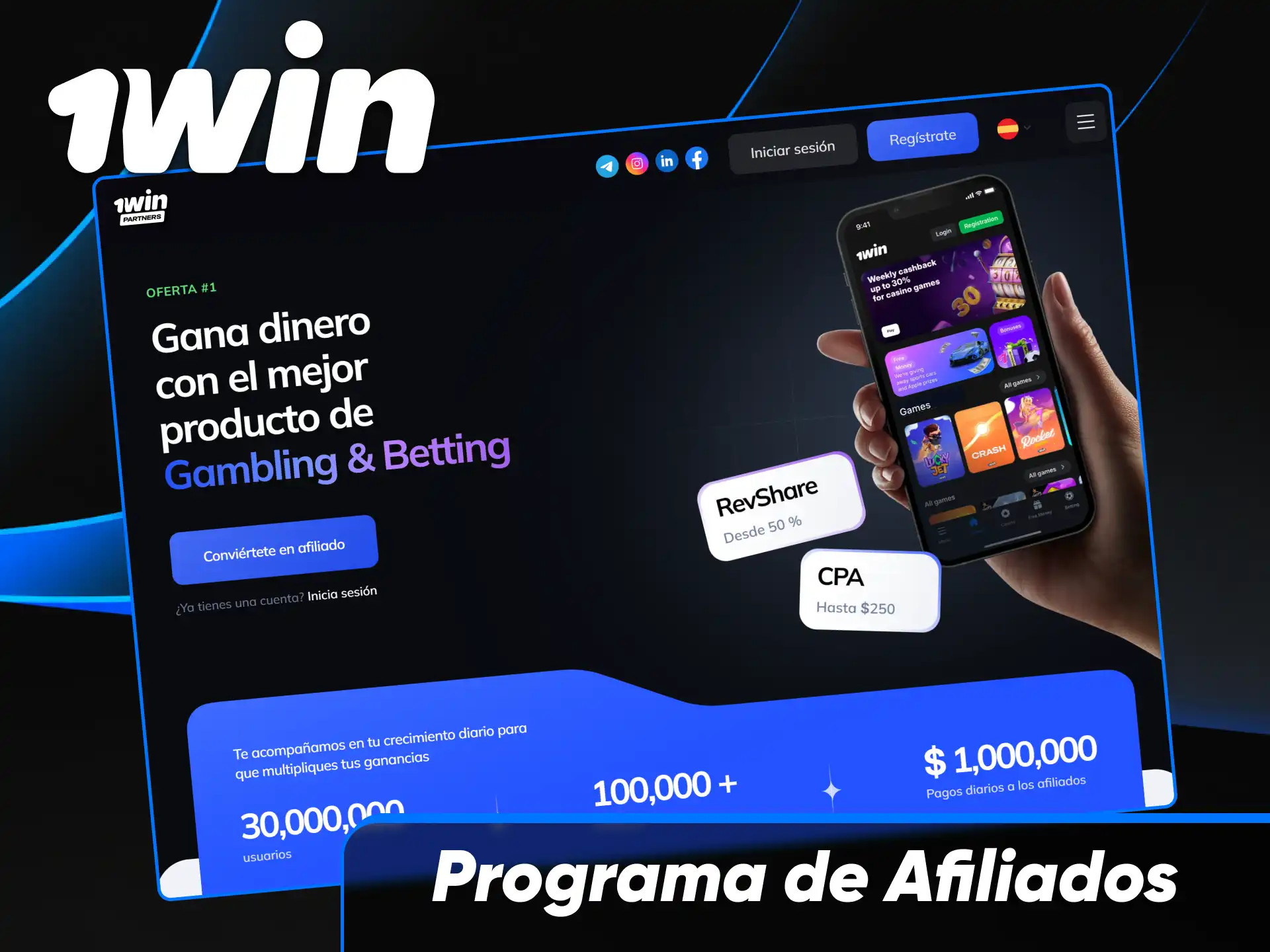 Información sobre el programa de afiliados de 1win y cómo generar ingresos en Paraguay.