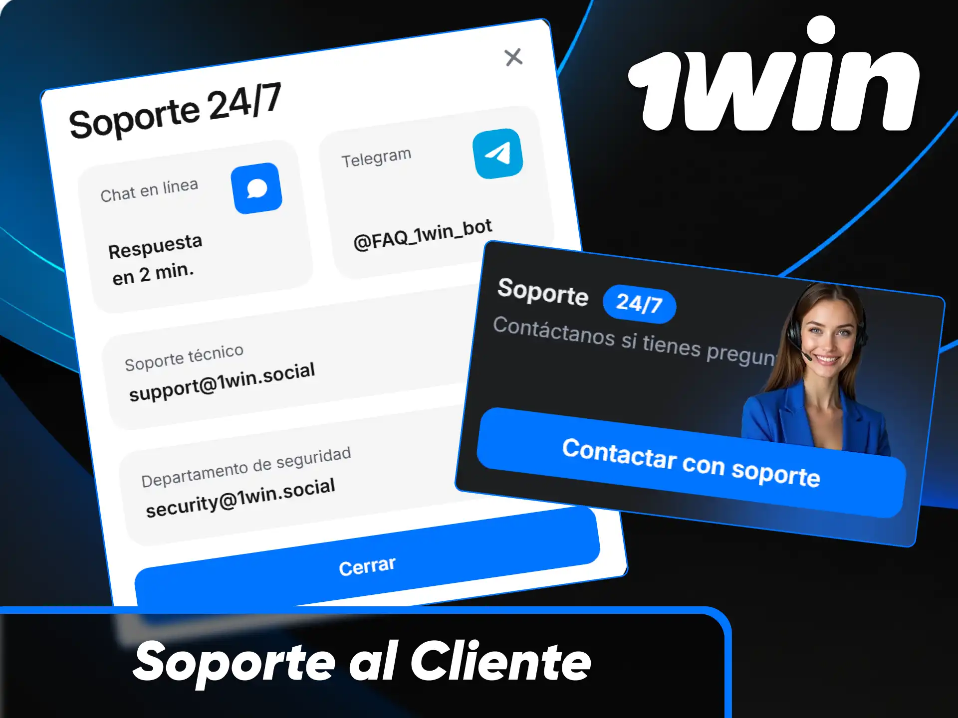 Canales de atención al cliente y soporte técnico disponibles en 1win Paraguay.